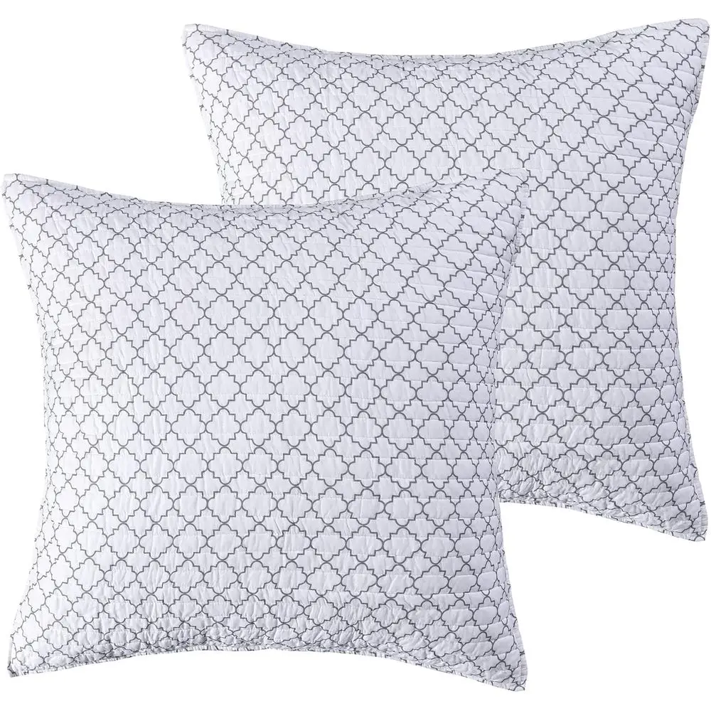 Cotton Trellis Pattern Euro Shams Set of Two, 26x26 inches, No Insert
Cotton Trellis Pattern Euro Shams Set of Two, 26x26 inches, No Insert
