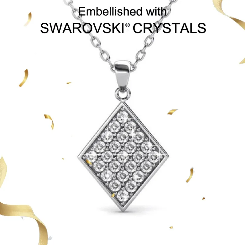 Daisini 925 Sterling Silver Rhombus Shape Pendant Necklace with Swarovski Crystals for Women Brilliant Creative Unique Jewelry
Daisini 925 Sterling Silver Rhombus Shape Pendant Necklace with Swarovski Crystals for Women Brilliant Creative Unique Jewelry
