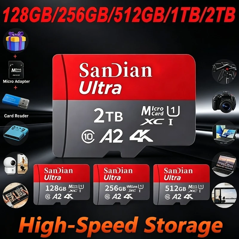 New Original High Speed 512GB Memory Card 128GB 256GB Class 10 Micro TF SD Card 1TB SD Memory Card For Camera Phones tablets
New Original High Speed 512GB Memory Card 128GB 256GB Class 10 Micro TF SD Card 1TB SD Memory Card For Camera Phones tablets