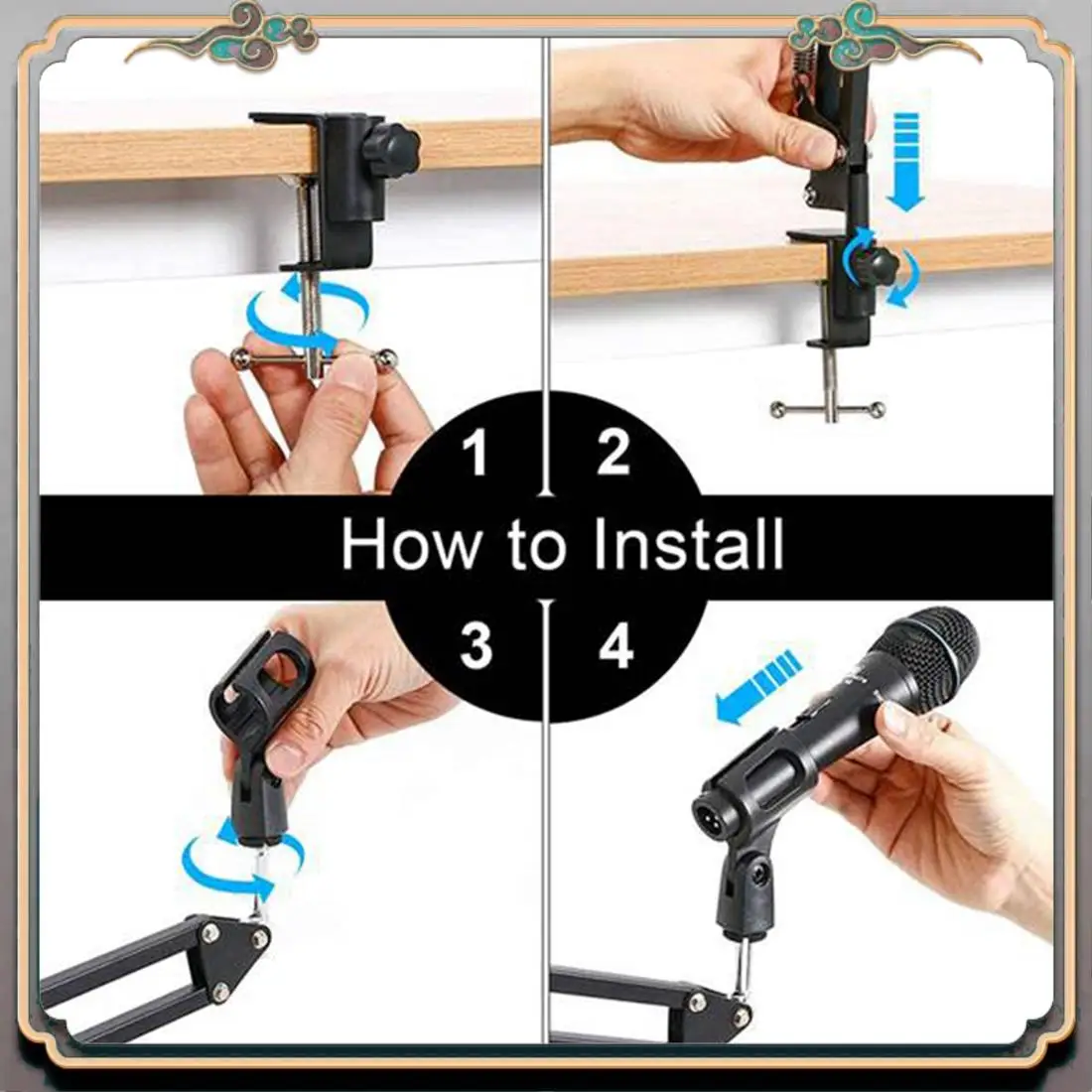 Durable Microphone Stand,Adjustable Desk Suspension Scissor Arm Mic Boom Arm For Blue Yeti,Snowball&Other Mics,Recording,Games
Durable Microphone Stand,Adjustable Desk Suspension Scissor Arm Mic Boom Arm For Blue Yeti,Snowball&Other Mics,Recording,Games