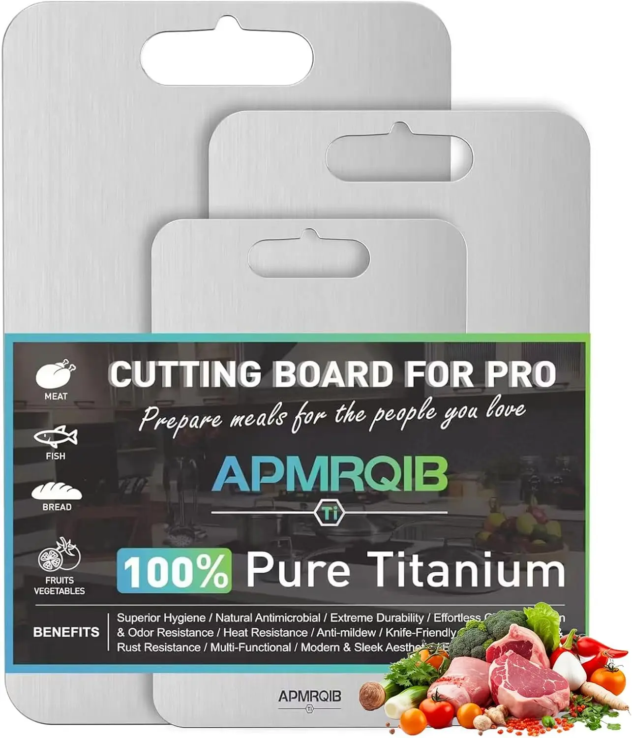 Titanium Cutting Board Set of 3, Double-Sided Non-Toxic Kitchen Boards, Durable Dishwasher Safe for Hygiene
Titanium Cutting Board Set of 3, Double-Sided Non-Toxic Kitchen Boards, Durable Dishwasher Safe for Hygiene