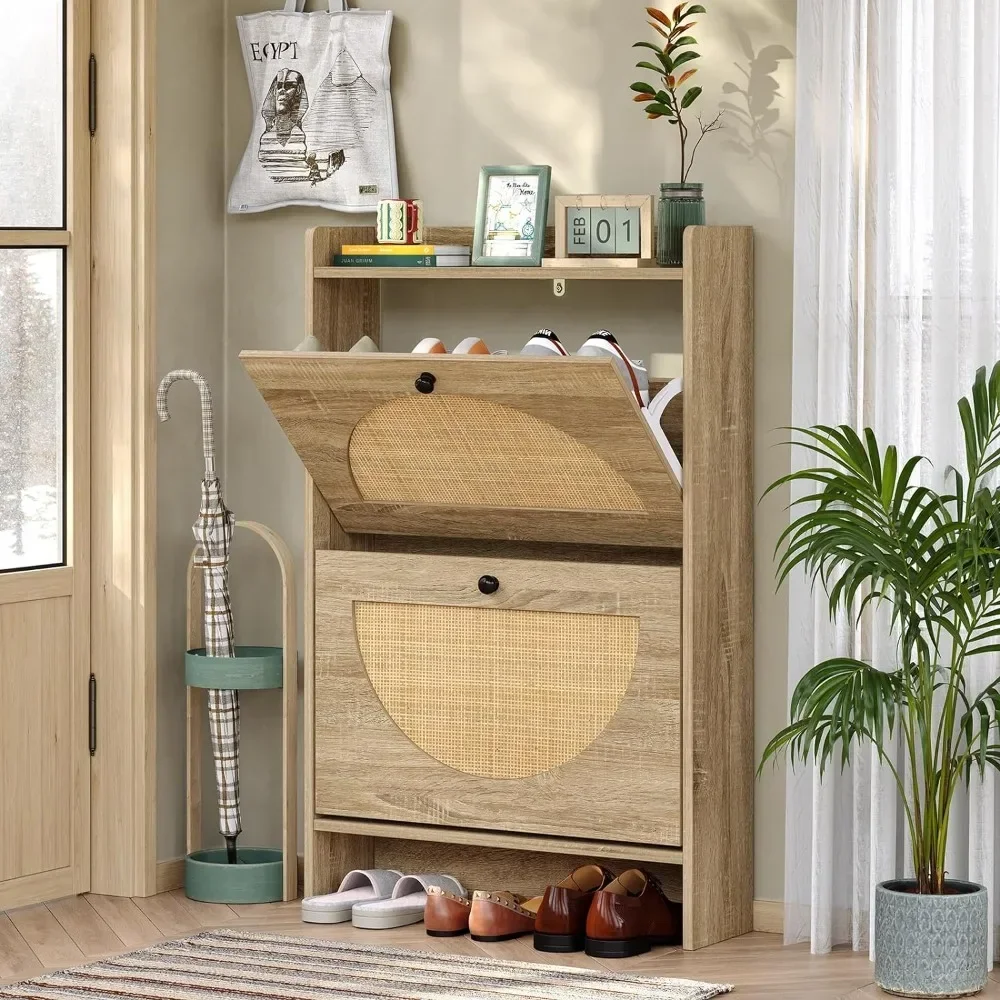 %a Shoe Rack Storage Cabinet with 2 Natural Semi-Circular Rattan Doors, Entryway Boho Shoe Cabinet for Sneakers,
%a Shoe Rack Storage Cabinet with 2 Natural Semi-Circular Rattan Doors, Entryway Boho Shoe Cabinet for Sneakers,