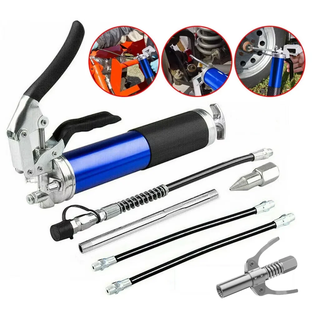Greasing Injection 6000-7000 PSI Aluminum Alloy Manual Grease Gun Injector 400CC with Flexible Hose Heavy Duty Maintenance Tools
Greasing Injection 6000-7000 PSI Aluminum Alloy Manual Grease Gun Injector 400CC with Flexible Hose Heavy Duty Maintenance Tools