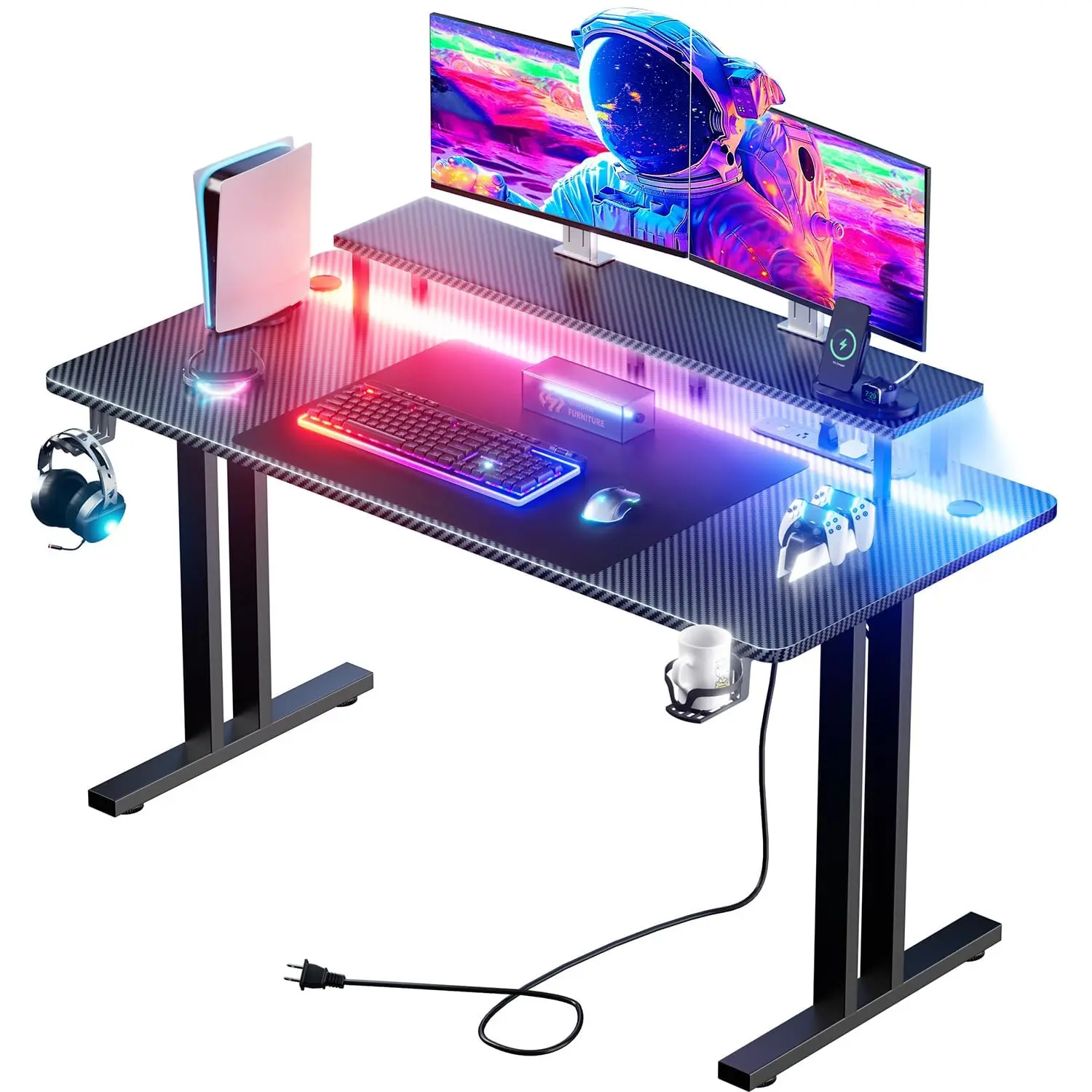 55 Inch Gaming Desk with 5 Sockets & LED Lights, Computer Gamer Desk with Monitor Stand, Ergonomic Carbon Fiber, Customized
55 Inch Gaming Desk with 5 Sockets & LED Lights, Computer Gamer Desk with Monitor Stand, Ergonomic Carbon Fiber, Customized