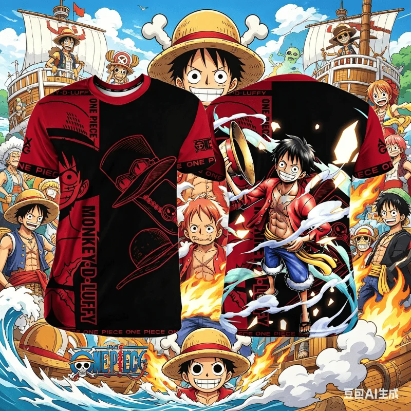 3D Anime One Piece Printed Sports Neck Round T-shirt Summer Breathable Short Sleeve Luffy Graphic Tee for Men Women Kids Tops
3D Anime One Piece Printed Sports Neck Round T-shirt Summer Breathable Short Sleeve Luffy Graphic Tee for Men Women Kids Tops