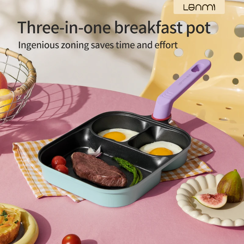 LAN MI The three-in-one breakfast pan is a titanium non-stick pan, multi-functional frying pan for eggs, egg burger
LAN MI The three-in-one breakfast pan is a titanium non-stick pan, multi-functional frying pan for eggs, egg burger