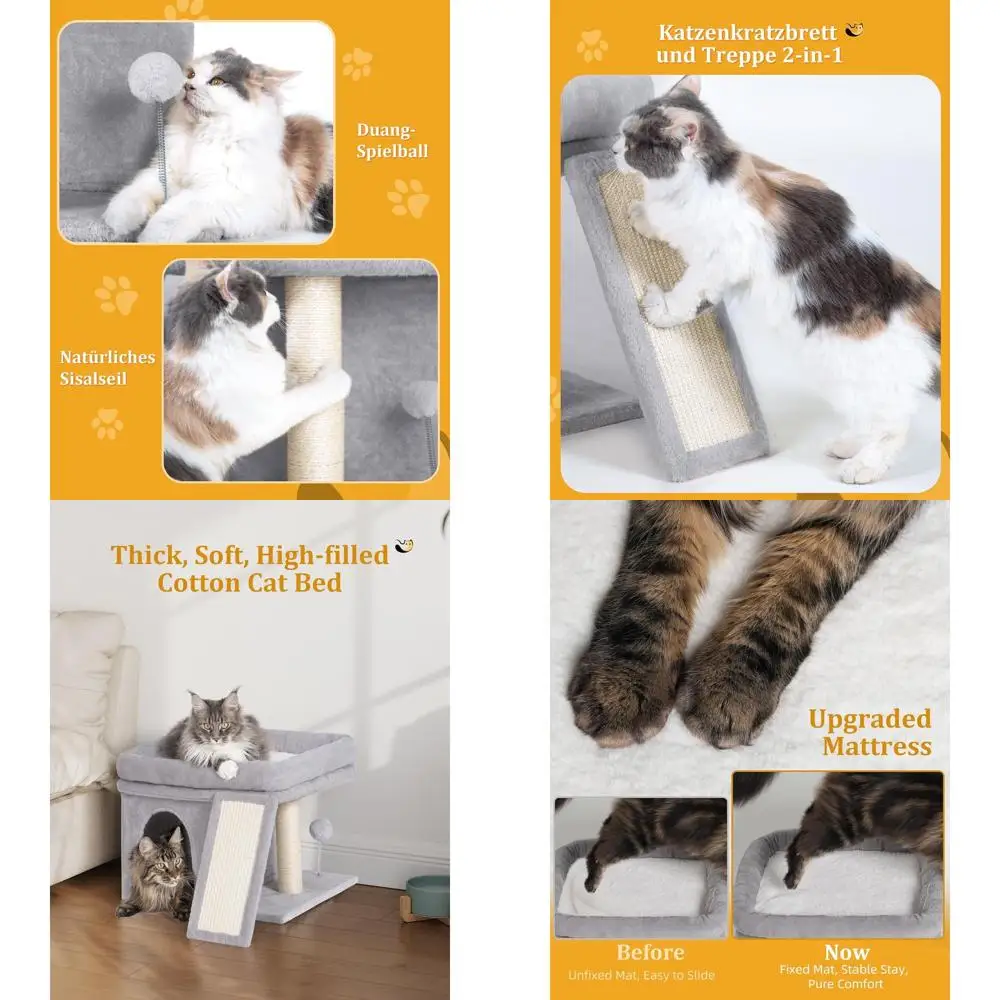 Light Gray 14 Cat Tower with 20x16.5 Washable Bed, Scratching Post, and Condo for Large Cats and Kittens
Light Gray 14 Cat Tower with 20x16.5 Washable Bed, Scratching Post, and Condo for Large Cats and Kittens