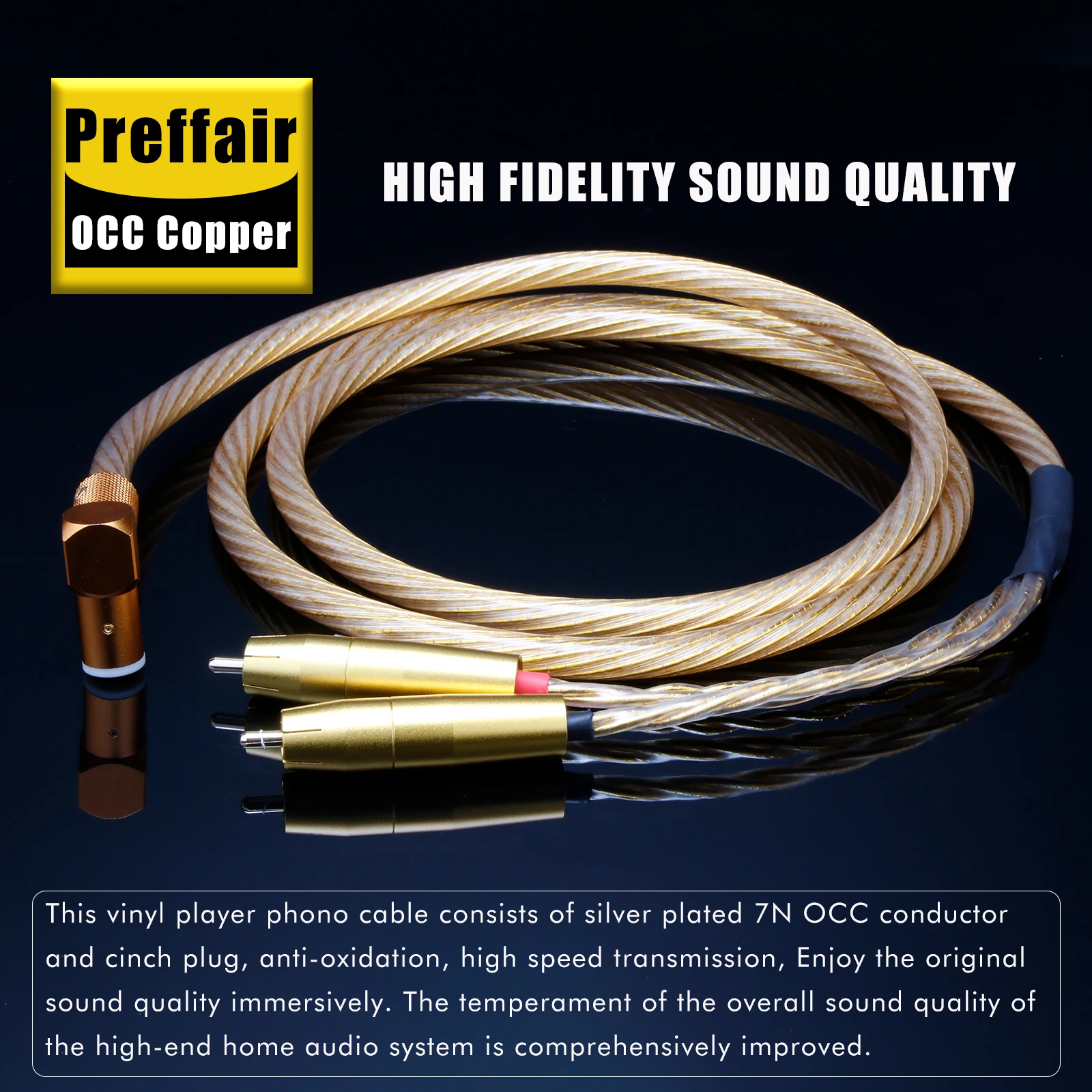 5Pin Din to 2rca Phono Cable 7N OCC Silver Plated Record Vinyl Cable with Y Spade Ground Wire LP Turntable Audio Cord
5Pin Din to 2rca Phono Cable 7N OCC Silver Plated Record Vinyl Cable with Y Spade Ground Wire LP Turntable Audio Cord