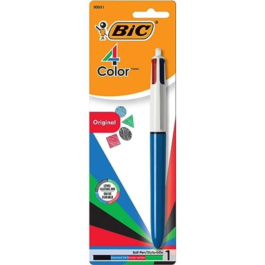 4-Color Retractable Ballpoint Pen with 1.0 mm Medium Point, 1-Count in Assorted Ink Colors
4-Color Retractable Ballpoint Pen with 1.0 mm Medium Point, 1-Count in Assorted Ink Colors