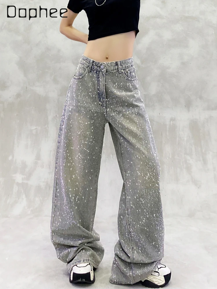 Cool Full Hot Diamond Do Old Jeans Женские летние новые офисные женские брюки с высокой талией Свободные тонкие универсальные прямые широкие брюки Tide
Cool Full Hot Diamond Do Old Jeans Женские летние новые офисные женские брюки с высокой талией Свободные тонкие универсальные прямые широкие брюки Tide