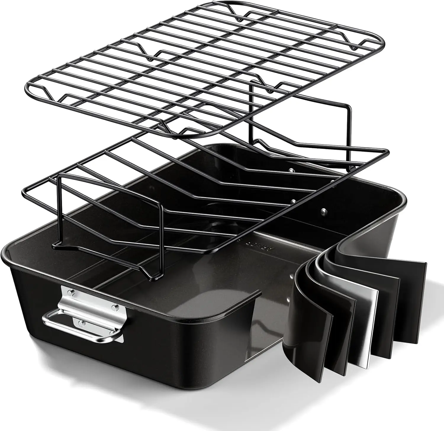 Nonstick Carbon Steel Roasting Pan with Rack, 16x11 Inch, Dishwasher Safe for Oven Chicken, Bacon
Nonstick Carbon Steel Roasting Pan with Rack, 16x11 Inch, Dishwasher Safe for Oven Chicken, Bacon