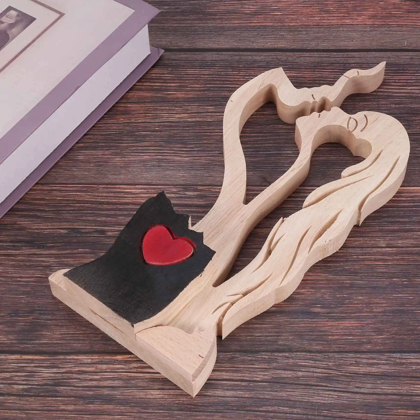 H-W Love Eternal Wood Ornaments Wooden-Heart Desktop Sculpture Couple Kissing Statue Love Art Ornaments For Home Decorations
H-W Love Eternal Wood Ornaments Wooden-Heart Desktop Sculpture Couple Kissing Statue Love Art Ornaments For Home Decorations