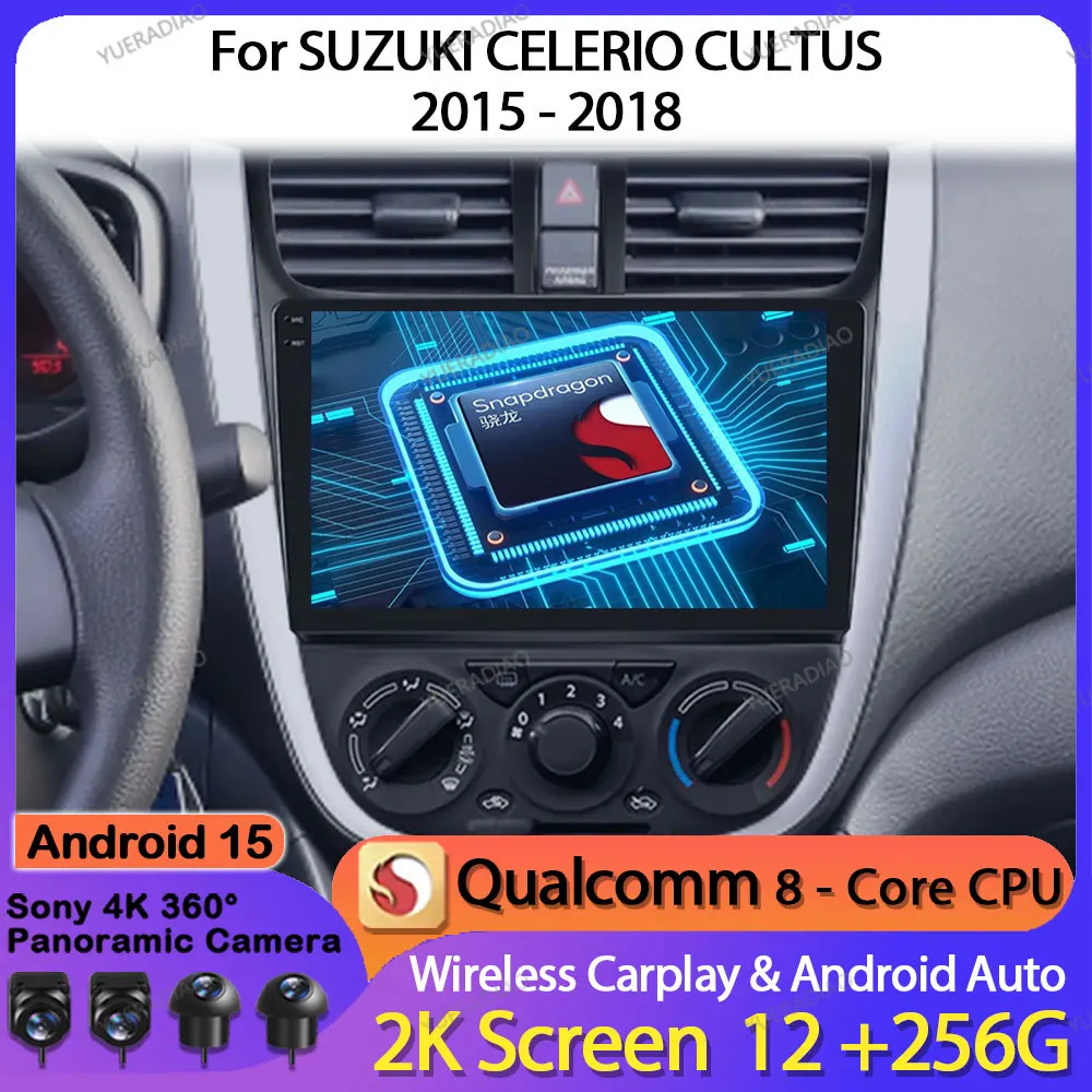 Автомобильный радиоприемник Android 15 для Suzuki Celerio Alto 2015-2018 GPS NAVI QLED 4G LTE 5G WIFI Мультимедийный видеоплеер Головное устройство BT 2DIN
Автомобильный радиоприемник Android 15 для Suzuki Celerio Alto 2015-2018 GPS NAVI QLED 4G LTE 5G WIFI Мультимедийный видеоплеер Головное устройство BT 2DIN