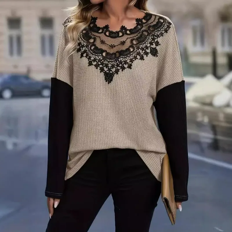 Hot-selling Women's Clothing in 2025 Featuring Lace Patchwork Cutout Loose Long-sleeved Tops for Trade From Europe and America
Hot-selling Women's Clothing in 2025 Featuring Lace Patchwork Cutout Loose Long-sleeved Tops for Trade From Europe and America