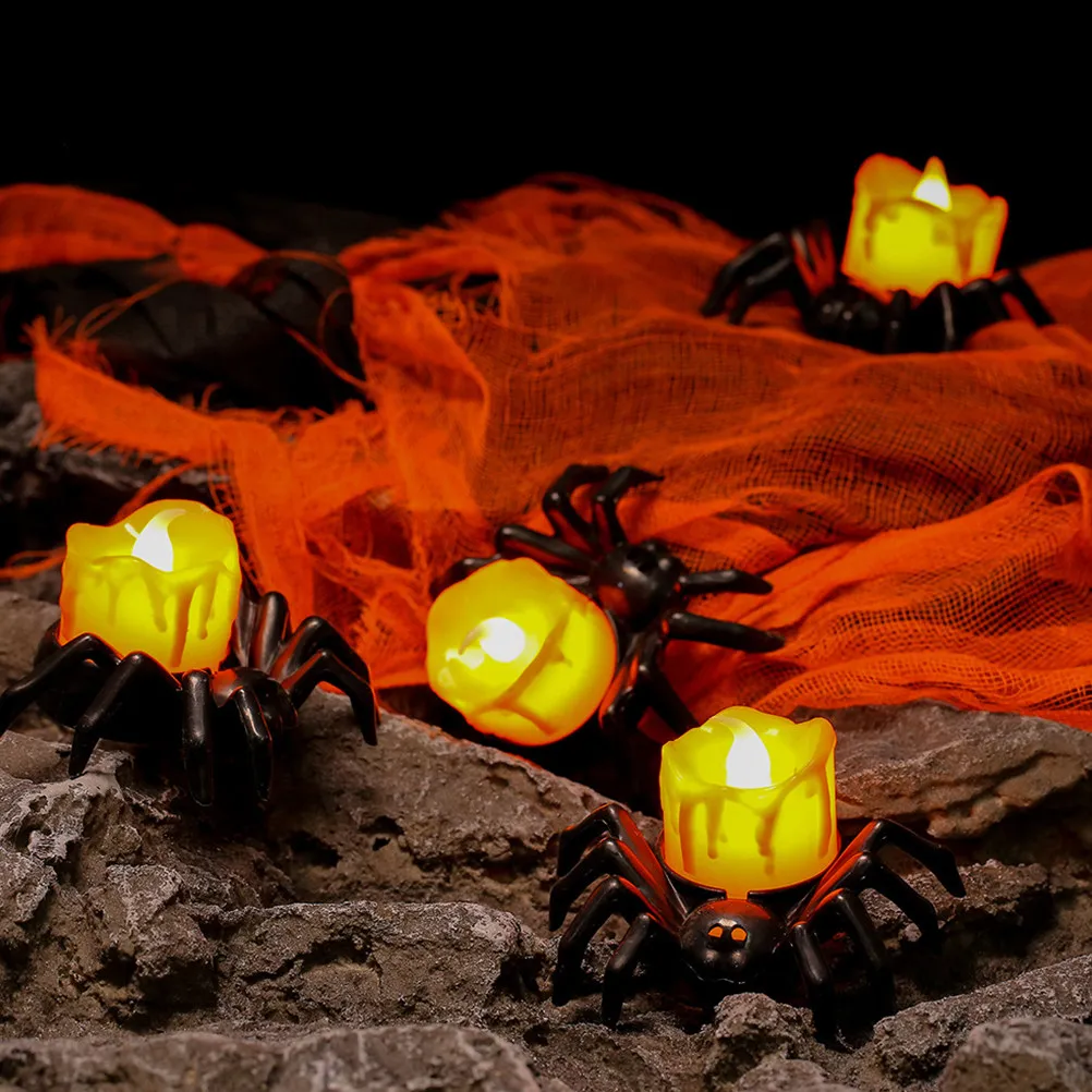 6 Pcs Electric Candles Flickering Halloween Flameless Spider Candlestick Lamp Amber Decorations Indoor Lights LED
6 Pcs Electric Candles Flickering Halloween Flameless Spider Candlestick Lamp Amber Decorations Indoor Lights LED