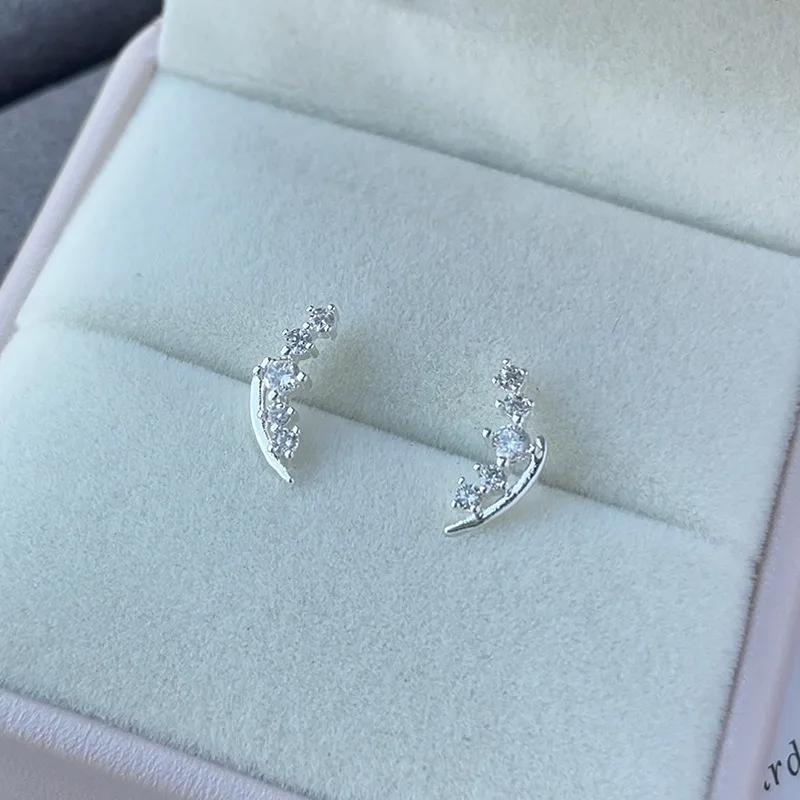 S925 pure silver, wheat ears, gradient diamonds, curved ear stud, women's jewelry, simple and fashionable, versatile earrings
S925 pure silver, wheat ears, gradient diamonds, curved ear stud, women's jewelry, simple and fashionable, versatile earrings