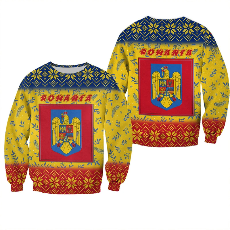 Autumn Men's Romania Flag Printed Crewneck Sweatshirt Long Sleeve Romanian Emblem Casual Breathable Men's Loose Unisex Tracksuit
Autumn Men's Romania Flag Printed Crewneck Sweatshirt Long Sleeve Romanian Emblem Casual Breathable Men's Loose Unisex Tracksuit