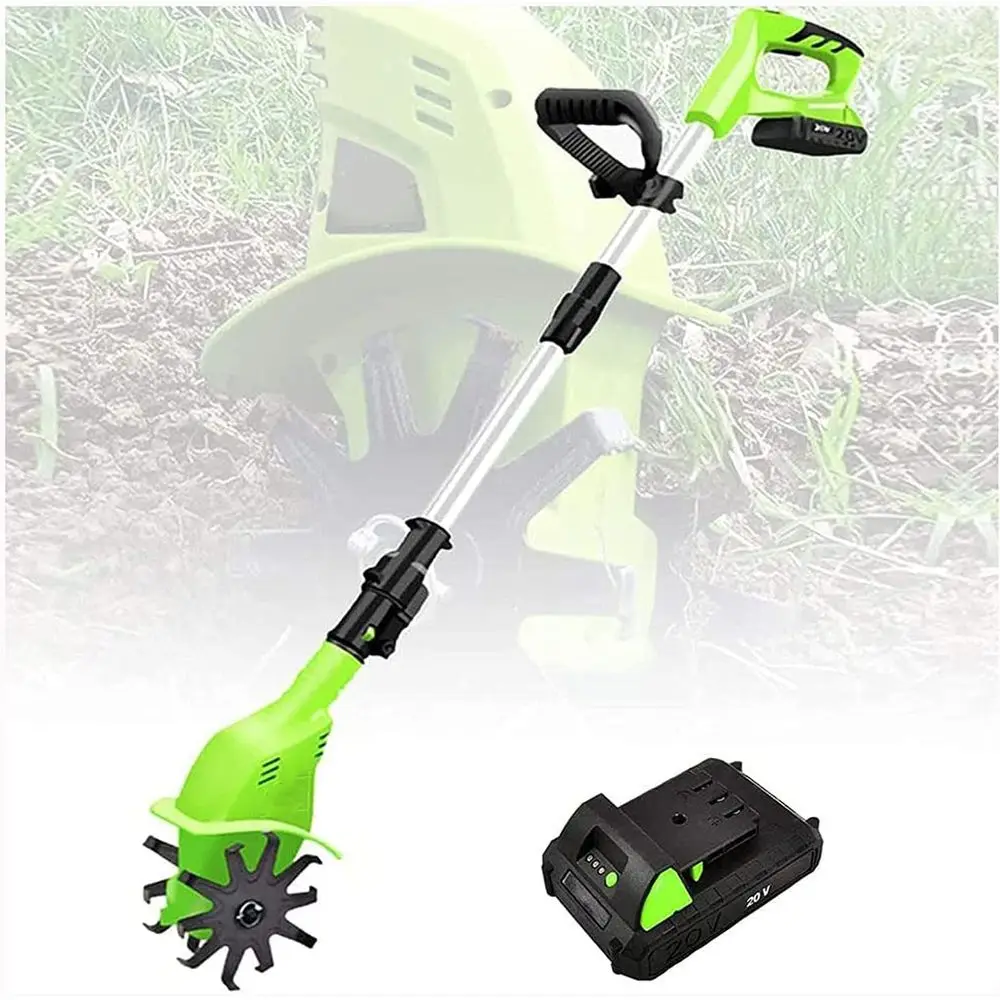 20V Cordless Electric Handheld Rototiller with Adjustable Handle for Garden Cultivation and Lawn Preparation
20V Cordless Electric Handheld Rototiller with Adjustable Handle for Garden Cultivation and Lawn Preparation