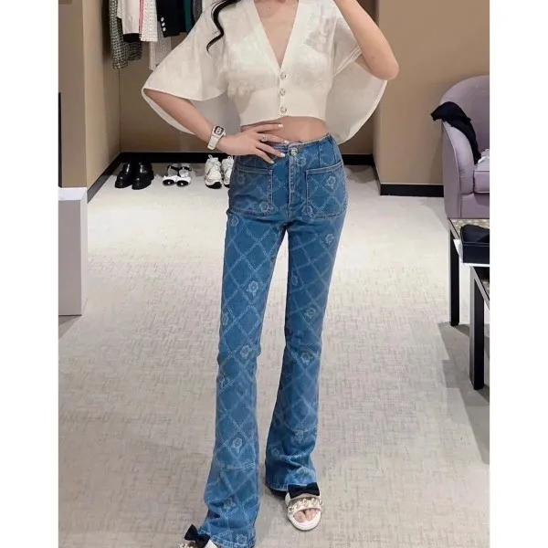 Ele High Waist Wide Leg Jeans Women's Sle Tea Flower Pattern Slim Fit mid Stretch Chinese Production Autumn New Arrival
Ele High Waist Wide Leg Jeans Women's Sle Tea Flower Pattern Slim Fit mid Stretch Chinese Production Autumn New Arrival