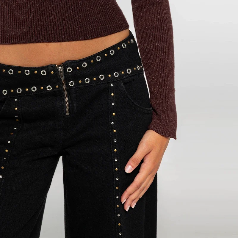 Rivet Trim Design Elegant Wide Leg Pants Spring New Chic Middle Waist High Street Clothes 2026 Casual Versatile Soft Denim Pants
Rivet Trim Design Elegant Wide Leg Pants Spring New Chic Middle Waist High Street Clothes 2026 Casual Versatile Soft Denim Pants