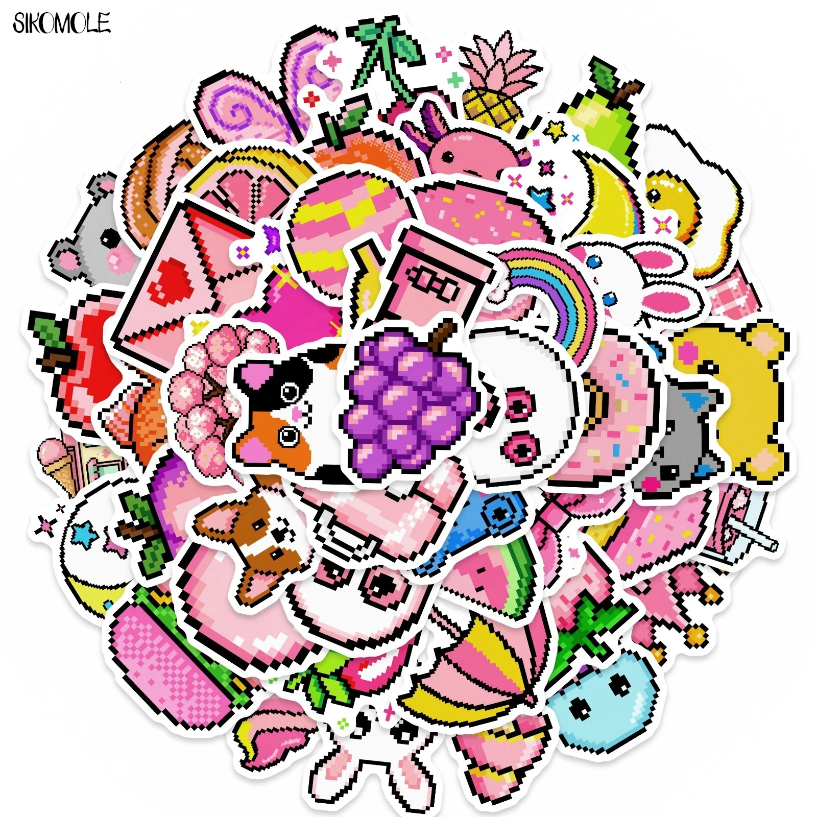 10/30/50PCS Cartoon Mosaic Fruit Animal Stickers Book DIY Skateboard Toys Guitar Luggage Suitcase Decoration Graffiti Sticker
10/30/50PCS Cartoon Mosaic Fruit Animal Stickers Book DIY Skateboard Toys Guitar Luggage Suitcase Decoration Graffiti Sticker