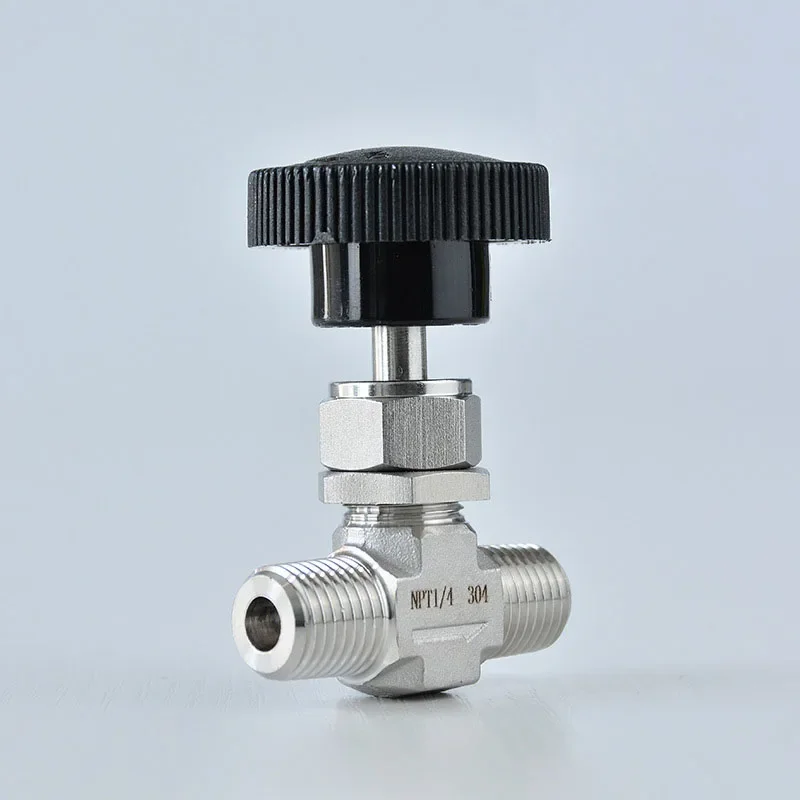 1/4" 3/8" 1/2" Stainless Steel Male NPT Thread Globe Valve With Adjusting Rod Black Round Handle High Pressure Needle Valve
1/4" 3/8" 1/2" Stainless Steel Male NPT Thread Globe Valve With Adjusting Rod Black Round Handle High Pressure Needle Valve