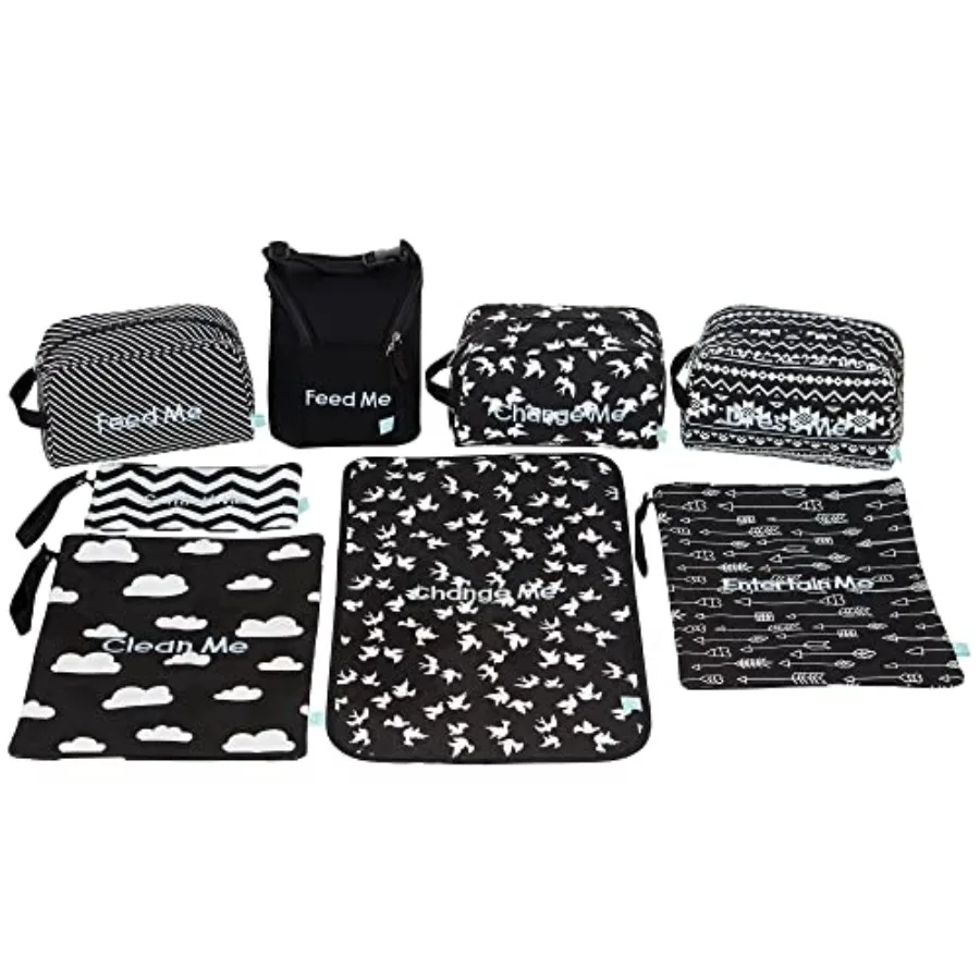 Diaper, Bottle, and Supplies - Organizer Pouches and Changing Pad - Change, Feed, Dress, and Clean Me 8 Pack Brooklyn Organizin
Diaper, Bottle, and Supplies - Organizer Pouches and Changing Pad - Change, Feed, Dress, and Clean Me 8 Pack Brooklyn Organizin