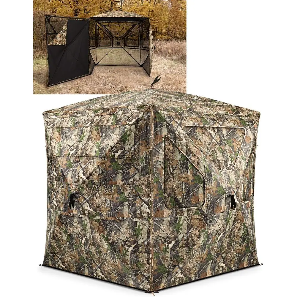 Hunting Blind 360°See Through with Large Open Door, Up Ground Blind with Removable Curtain & Carrying Bag, Portable Resilient Te
Hunting Blind 360°See Through with Large Open Door, Up Ground Blind with Removable Curtain & Carrying Bag, Portable Resilient Te