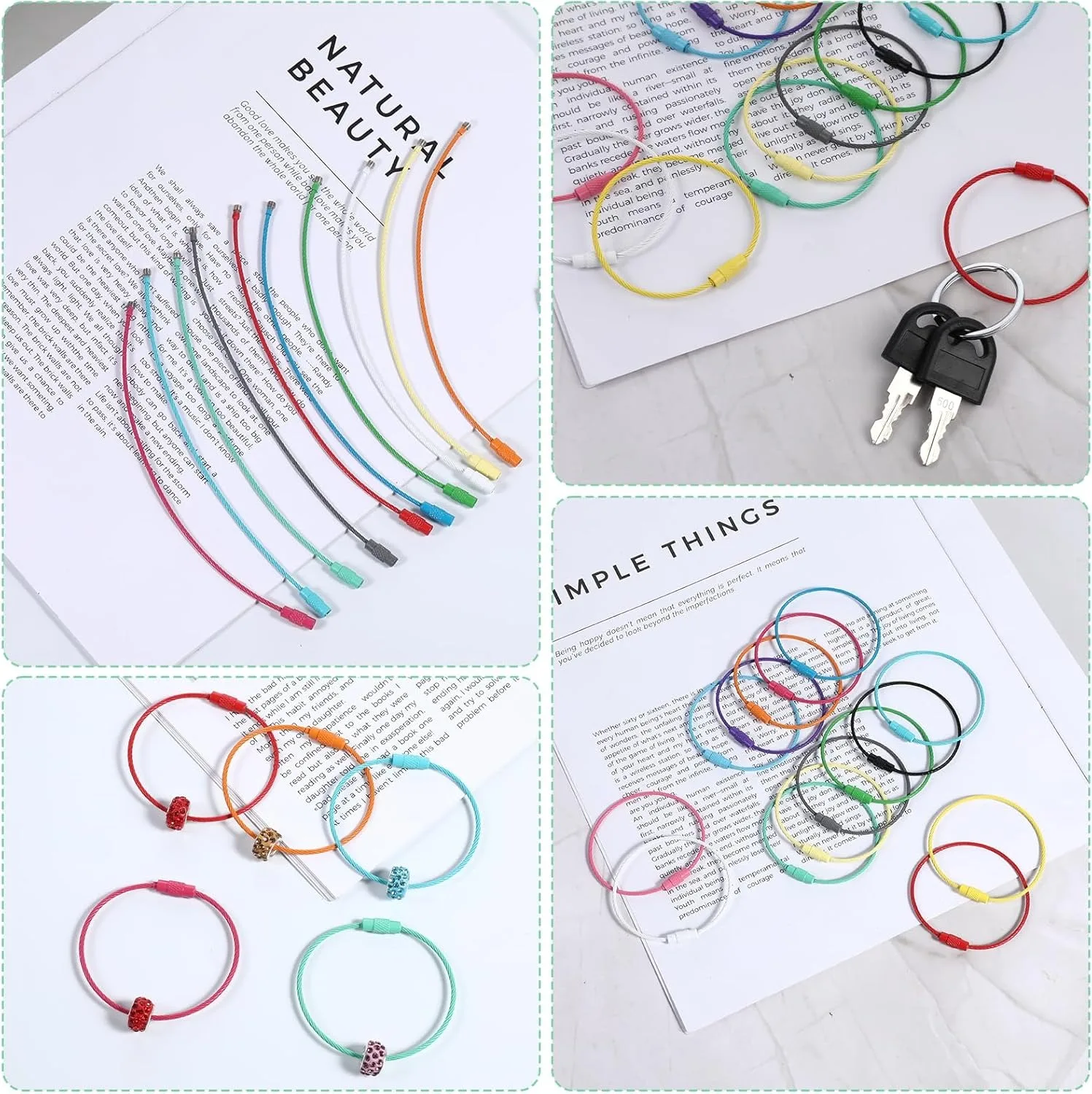5Pcs Keychain Stainless Steel Carabiner Key Holder Outdoor Tools Wire Keyrings Cable Rope Screw Locking Key Chain
5Pcs Keychain Stainless Steel Carabiner Key Holder Outdoor Tools Wire Keyrings Cable Rope Screw Locking Key Chain