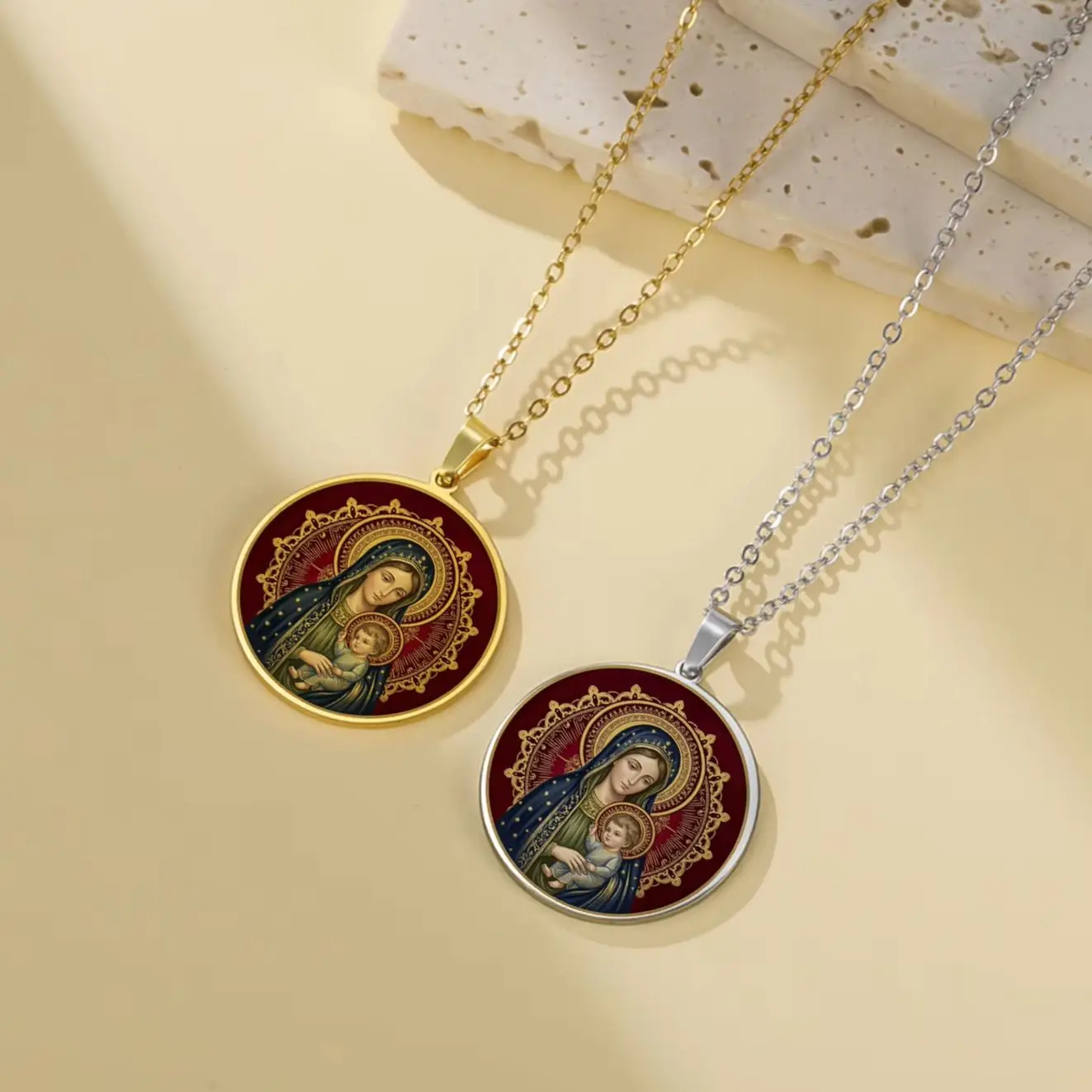 Lucktune Virgin Mary Baby Jesus Pendant Necklace Stainless Steel Our Lady of Guadalupe Amulet Necklaces Catholic Religious Gifts
Lucktune Virgin Mary Baby Jesus Pendant Necklace Stainless Steel Our Lady of Guadalupe Amulet Necklaces Catholic Religious Gifts