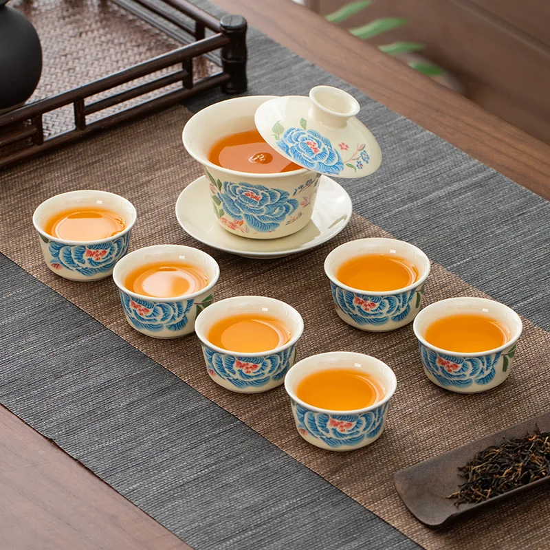 Home-use Kung Fu Tea Set, Ceramic Gaiwan, Tea Pot, Tea Cups, Small Set for Office, Living Room, Dormitory
Home-use Kung Fu Tea Set, Ceramic Gaiwan, Tea Pot, Tea Cups, Small Set for Office, Living Room, Dormitory