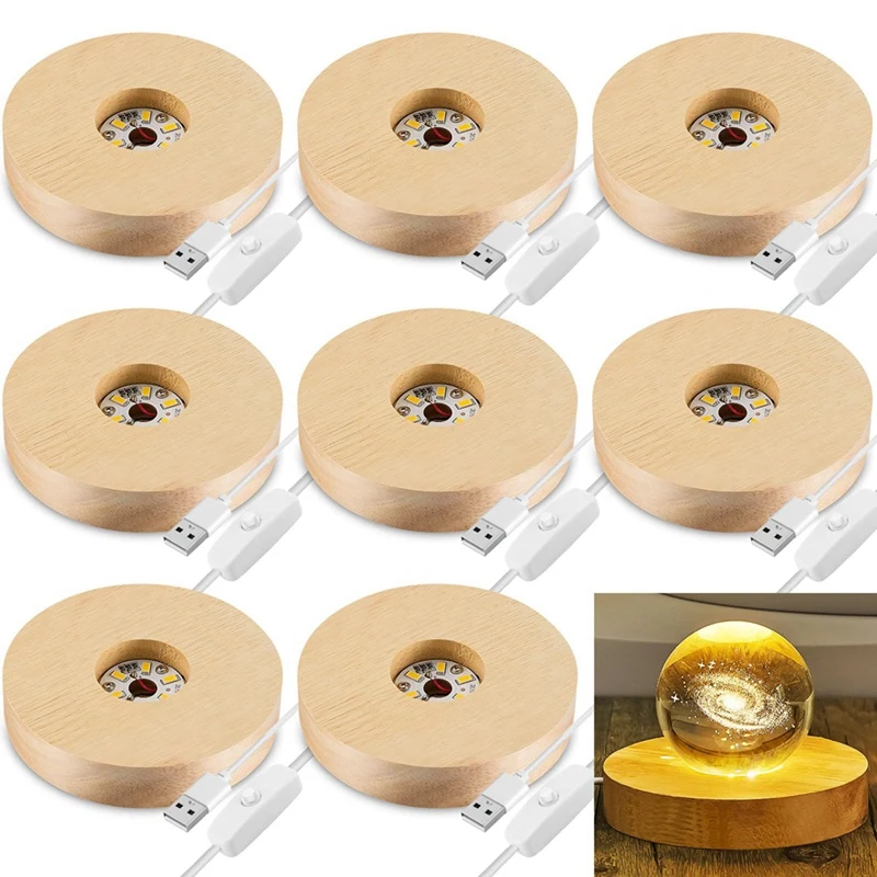 8 Pcs Wooden LED Display Base Set Lighted Base Set For Crystal Art Wood Display Lighted Base For Glass Art LED Lighted Base
8 Pcs Wooden LED Display Base Set Lighted Base Set For Crystal Art Wood Display Lighted Base For Glass Art LED Lighted Base