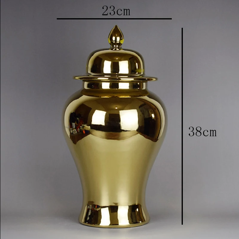 Golden Ceramic Storage Jar Vase Decoration Living Room Art Simulation Flower Arrangement Accessories Home Decoration Modern
Golden Ceramic Storage Jar Vase Decoration Living Room Art Simulation Flower Arrangement Accessories Home Decoration Modern