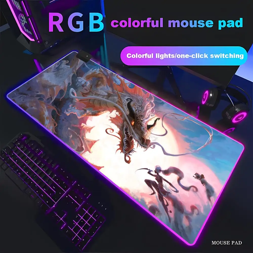 HYBXAXC Large Extended Rubber Mouse Pad Chinese Dragon Fire Fantasy Gaming Keyboard Pad for Office Home PC Gamer RGB Large LED
HYBXAXC Large Extended Rubber Mouse Pad Chinese Dragon Fire Fantasy Gaming Keyboard Pad for Office Home PC Gamer RGB Large LED