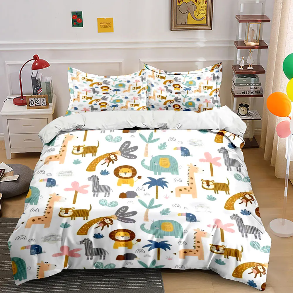 "Safari Animals Kids Room Set" Bedding Set with 1 Duvet Cover 2 Pillowcases Single Double King Queen, Gift
"Safari Animals Kids Room Set" Bedding Set with 1 Duvet Cover 2 Pillowcases Single Double King Queen, Gift
