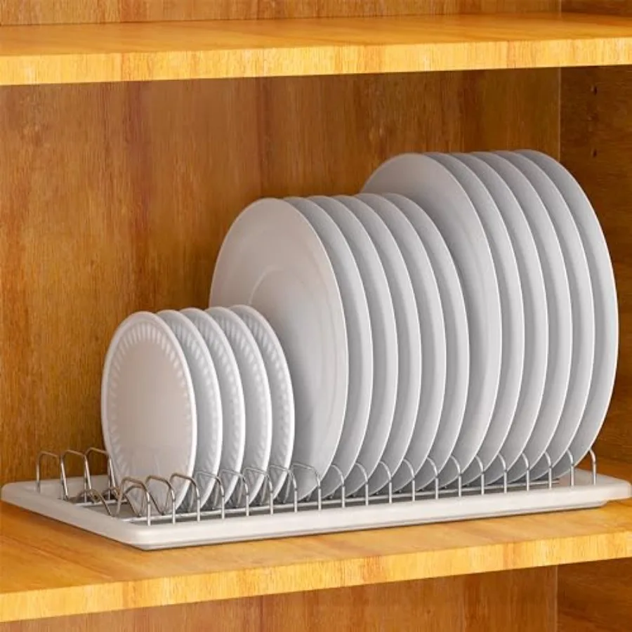 Stainless Steel Plate Drying Rack with Drainboard, Chrome
Stainless Steel Plate Drying Rack with Drainboard, Chrome