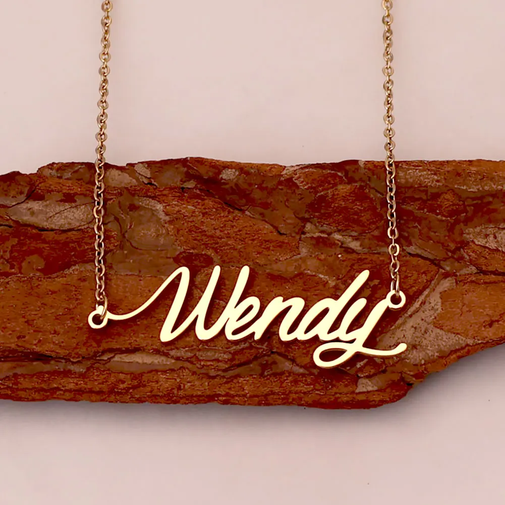 Gold Plated Wendy Name Necklace for Women Stainless Steel Pendant Jewelry Gift for Mothers And Girlfriends
Gold Plated Wendy Name Necklace for Women Stainless Steel Pendant Jewelry Gift for Mothers And Girlfriends