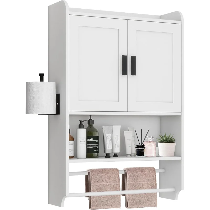 Шкаф для хранения лекарств в ванной над туалетом, настенный, с дверцами, регулируемой полкой, вешалкой для полотенец и держателем для бумаги
Шкаф для хранения лекарств в ванной над туалетом, настенный, с дверцами, регулируемой полкой, вешалкой для полотенец и держателем для бумаги