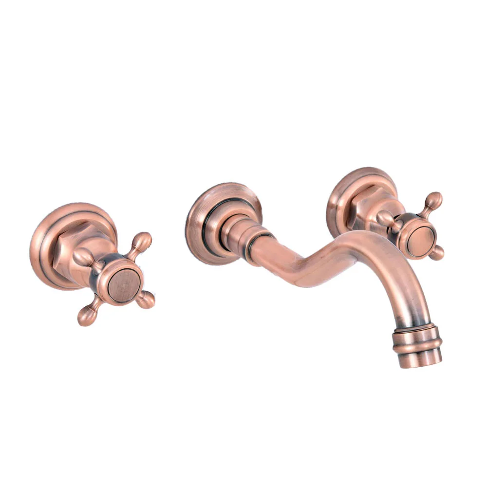 Antique Red Copper Brass Double Cross Handles Wall Mounted 3 Holes Bathroom Tub Sink Faucet Mixer Tap asf521
Antique Red Copper Brass Double Cross Handles Wall Mounted 3 Holes Bathroom Tub Sink Faucet Mixer Tap asf521
