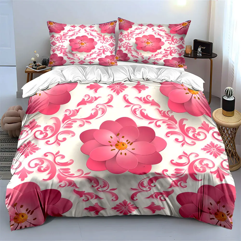 Pink Floral Decorative Set Bedding Set with 1 Duvet Cover 2 Pillowcases Single Double King Queen, Gift
Pink Floral Decorative Set Bedding Set with 1 Duvet Cover 2 Pillowcases Single Double King Queen, Gift