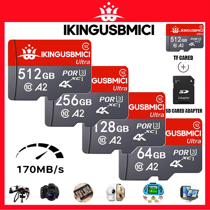 High-Speed Micro TF SD Card Memory Card TF Cards SD Cards 64GB 512GB 128GB 256GB 32GB A2 U3 for Camera Tablet Laptop Phone
High-Speed Micro TF SD Card Memory Card TF Cards SD Cards 64GB 512GB 128GB 256GB 32GB A2 U3 for Camera Tablet Laptop Phone
