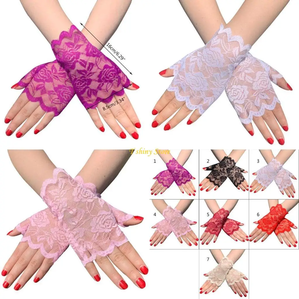 N58F Женщины короткие цветочные кружевные перчатки элегантные летние формальные свадебные вечеринки без пальцев варежки для
N58F Женщины короткие цветочные кружевные перчатки элегантные летние формальные свадебные вечеринки без пальцев варежки для