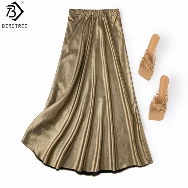Birdtree, 100% Real Silk Slim Skirt, Women Elegant Coating Bias-cut Fishtail Skirts, Elastic Waist, 2026 Summer New D66112JF
Birdtree, 100% Real Silk Slim Skirt, Women Elegant Coating Bias-cut Fishtail Skirts, Elastic Waist, 2026 Summer New D66112JF