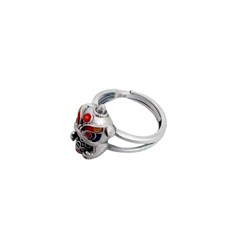 990 Pure Silver Enamel Lion Rings Jewelry for Women Vintage Ethnic Style Colorful Silver Open Finger Ring Adjustable
990 Pure Silver Enamel Lion Rings Jewelry for Women Vintage Ethnic Style Colorful Silver Open Finger Ring Adjustable