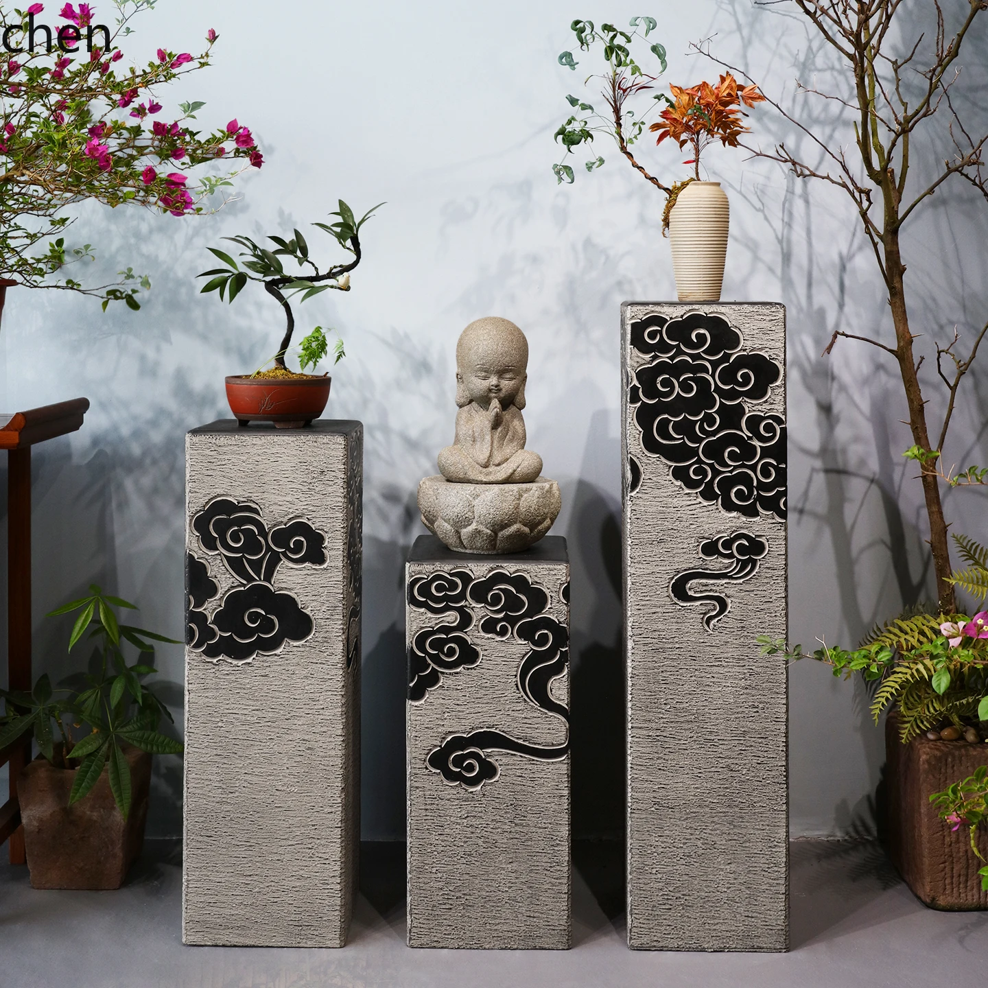HTT New Chinese Style Cloud Pattern Display Pillar Imitation Stone Pedestal Ornament Base Living Room Entrance Floor Decoration
HTT New Chinese Style Cloud Pattern Display Pillar Imitation Stone Pedestal Ornament Base Living Room Entrance Floor Decoration