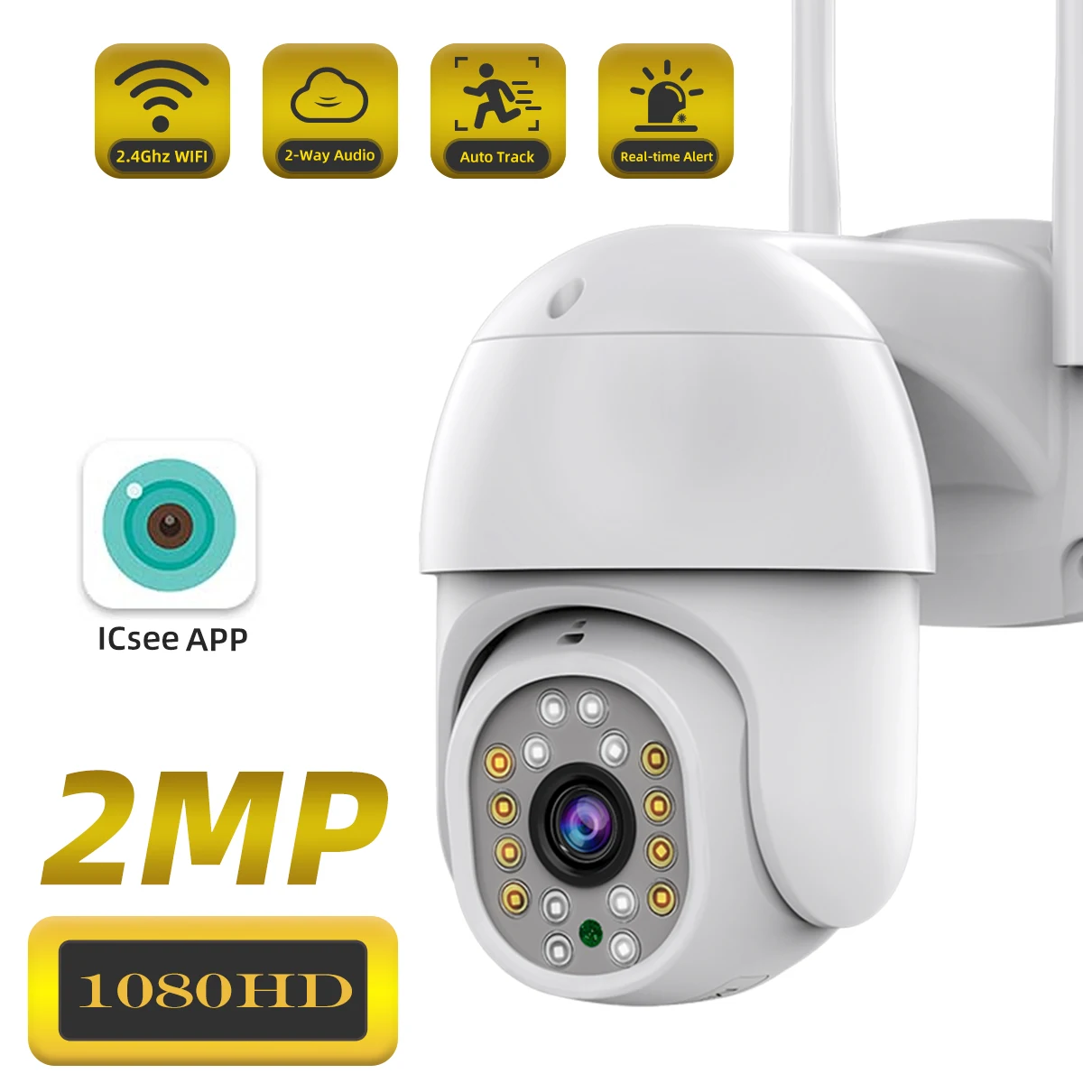 2MP Security Camera Outdoor Clear Color Night Vision PTZ IP Cam Two-Way Audio Motion Detection Siren WIFI Surveillance Camera
2MP Security Camera Outdoor Clear Color Night Vision PTZ IP Cam Two-Way Audio Motion Detection Siren WIFI Surveillance Camera
