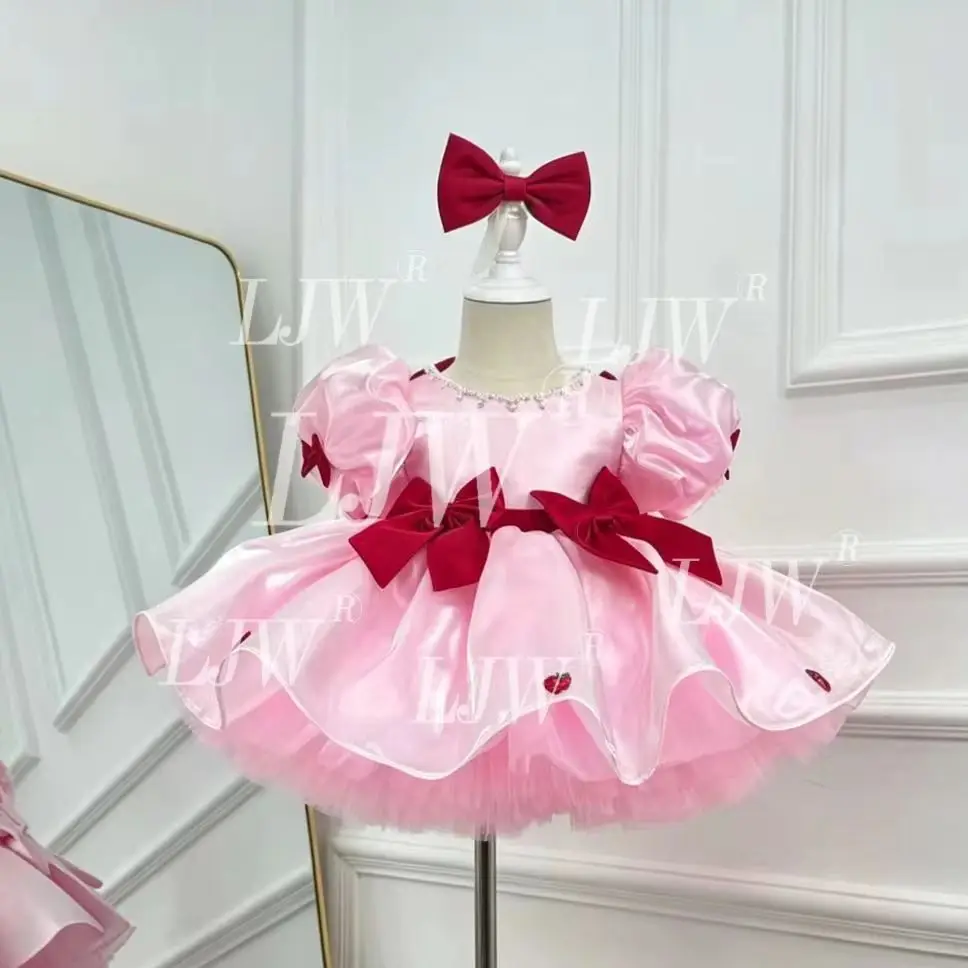 Kids Pink Shimmering satin Puffy Princess Dress with Red Bow Birthday Wedding Pageant 1-6Y Toddler strawberry Christmas costume
Kids Pink Shimmering satin Puffy Princess Dress with Red Bow Birthday Wedding Pageant 1-6Y Toddler strawberry Christmas costume