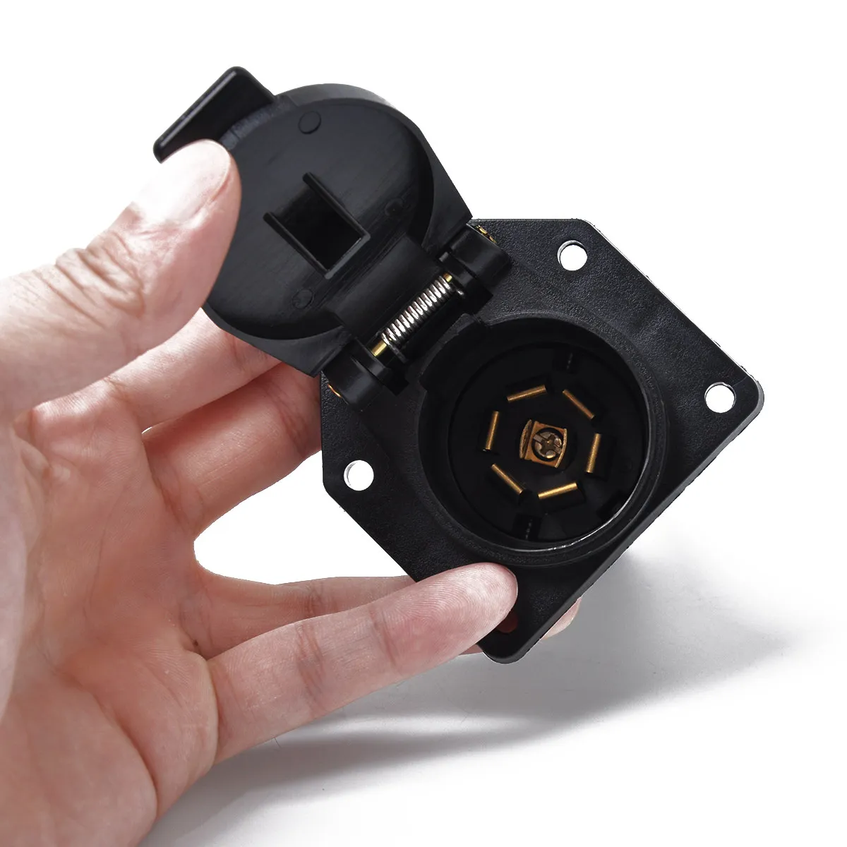 1Pair Trailer Connector Plug Socket Durable 12V 7 Pin Round Wiring Adapter for Rv Car Boat Taillights Brake Reverse Turn Lights
1Pair Trailer Connector Plug Socket Durable 12V 7 Pin Round Wiring Adapter for Rv Car Boat Taillights Brake Reverse Turn Lights