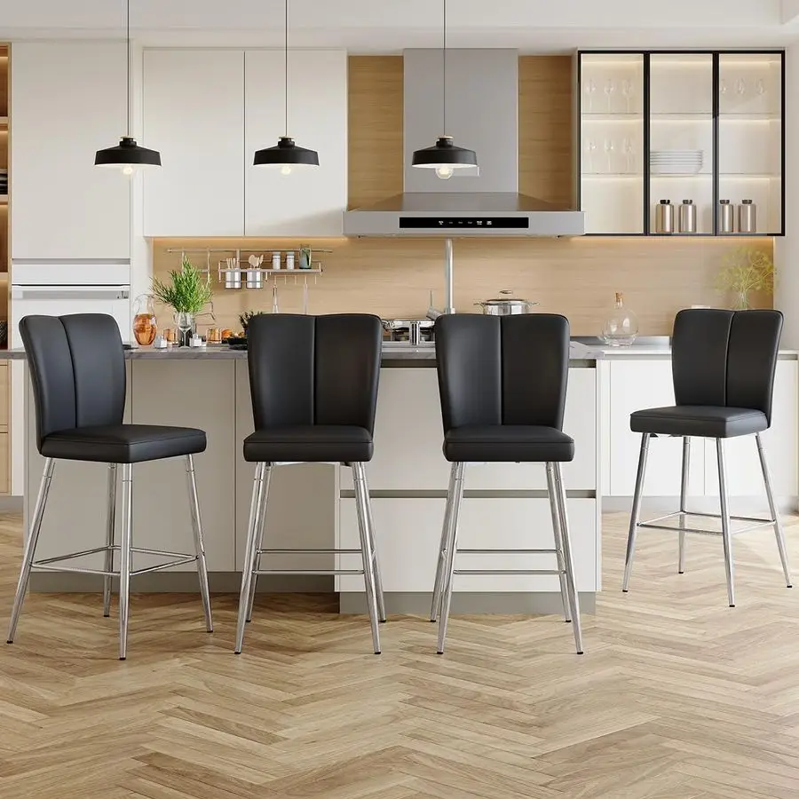 Набор из 4 барных стульев по высоте, кухонные островные табуреты со спинкой, черные барные стулья с прочными металлическими ножками, современные барные стулья, идеально подходят для
Набор из 4 барных стульев по высоте, кухонные островные табуреты со спинкой, черные барные стулья с прочными металлическими ножками, современные барные стулья, идеально подходят для