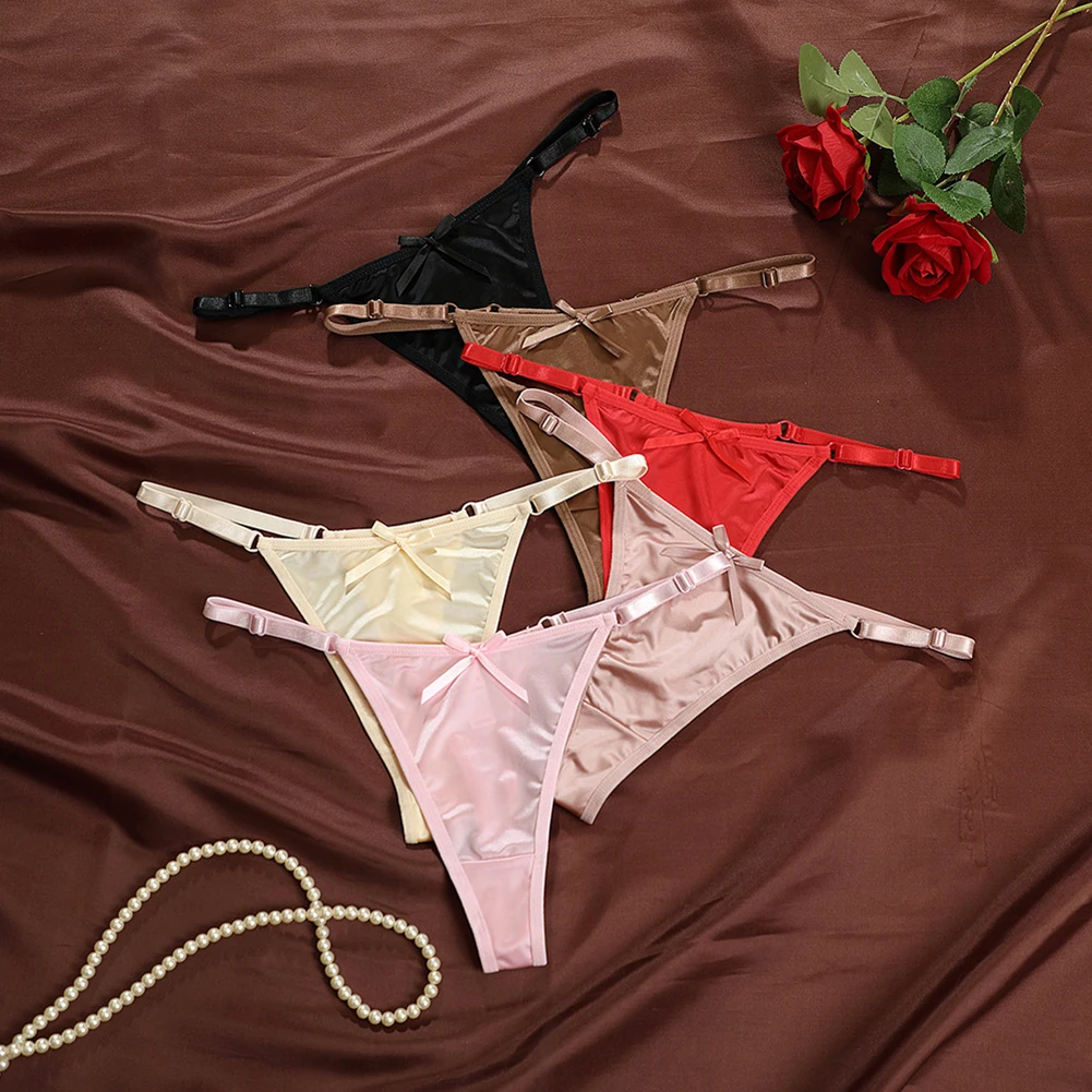 Women's New Sexy Lingerie Satin G-Strings Panties Sexy Underwear Low Waist Bow T-pants Breathable Underpants Trunks Knickers
Women's New Sexy Lingerie Satin G-Strings Panties Sexy Underwear Low Waist Bow T-pants Breathable Underpants Trunks Knickers